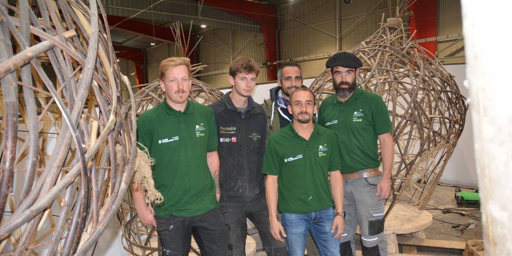 Equipe de Serra Paysage qui a monté le jardin du "Bon Vivant" lors d'une exposition.